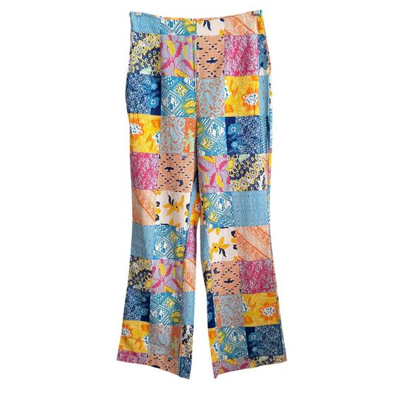 Cider Pants - CIDER | Tropic Night Relaxed Colorful Patchwook Print Flare pants | Small